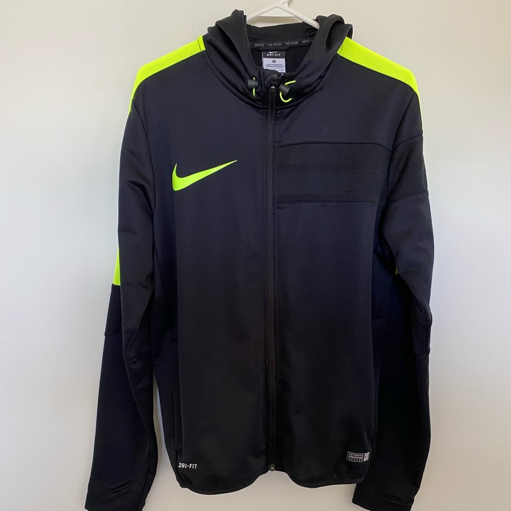 Nike black full zip with neon detailing